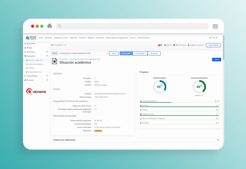 screenshot of Atnova Campus